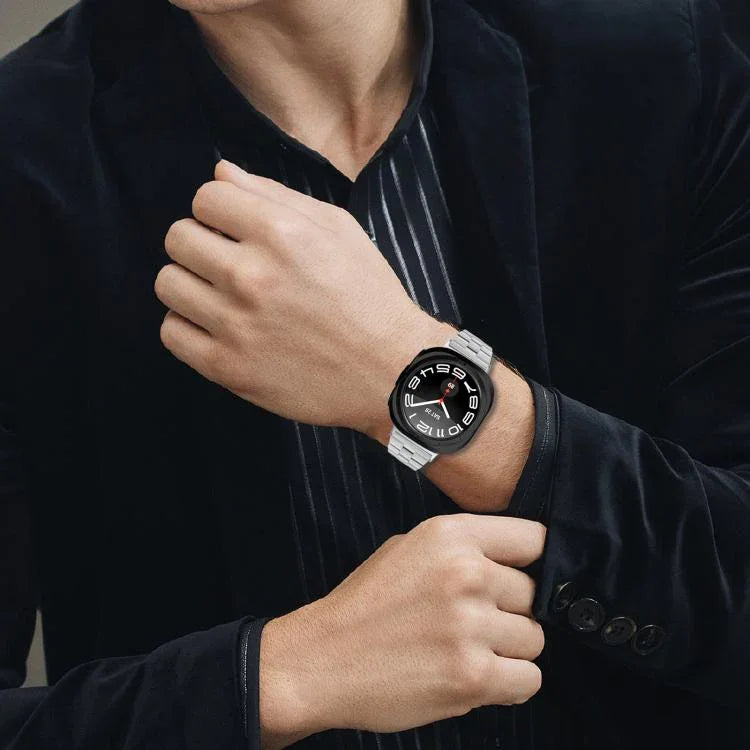 สายสแตนเลสสตีลบางสามเม็ด สำหรับ Samsung Galaxy Watch Ultra 47mm / Ultra 2025