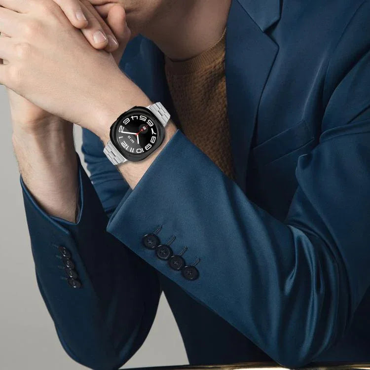 สายสแตนเลสสตีลบางสามเม็ด สำหรับ Samsung Galaxy Watch Ultra 47mm / Ultra 2025
