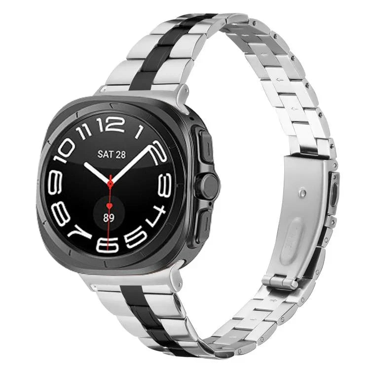 สายสแตนเลสสตีลบางสามเม็ด สำหรับ Samsung Galaxy Watch Ultra 47mm / Ultra 2025