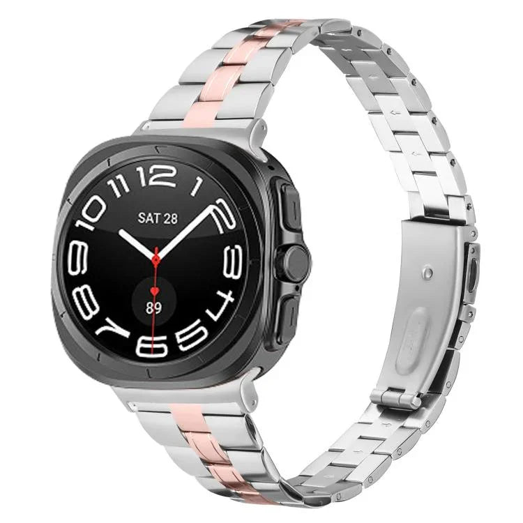 สายสแตนเลสสตีลบางสามเม็ด สำหรับ Samsung Galaxy Watch Ultra 47mm / Ultra 2025