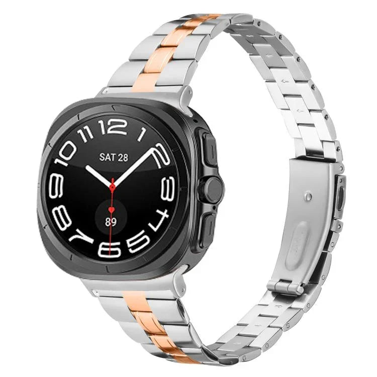 สายสแตนเลสสตีลบางสามเม็ด สำหรับ Samsung Galaxy Watch Ultra 47mm / Ultra 2025
