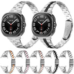 สายสแตนเลสสตีลบางสามเม็ด สำหรับ Samsung Galaxy Watch Ultra 47mm / Ultra 2025