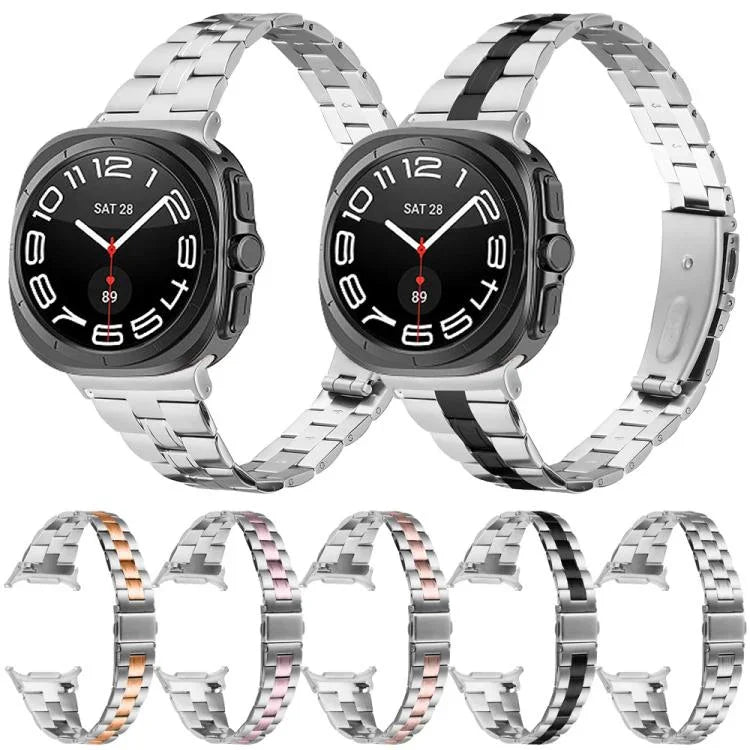 สายสแตนเลสสตีลบางสามเม็ด สำหรับ Samsung Galaxy Watch Ultra 47mm / Ultra 2025