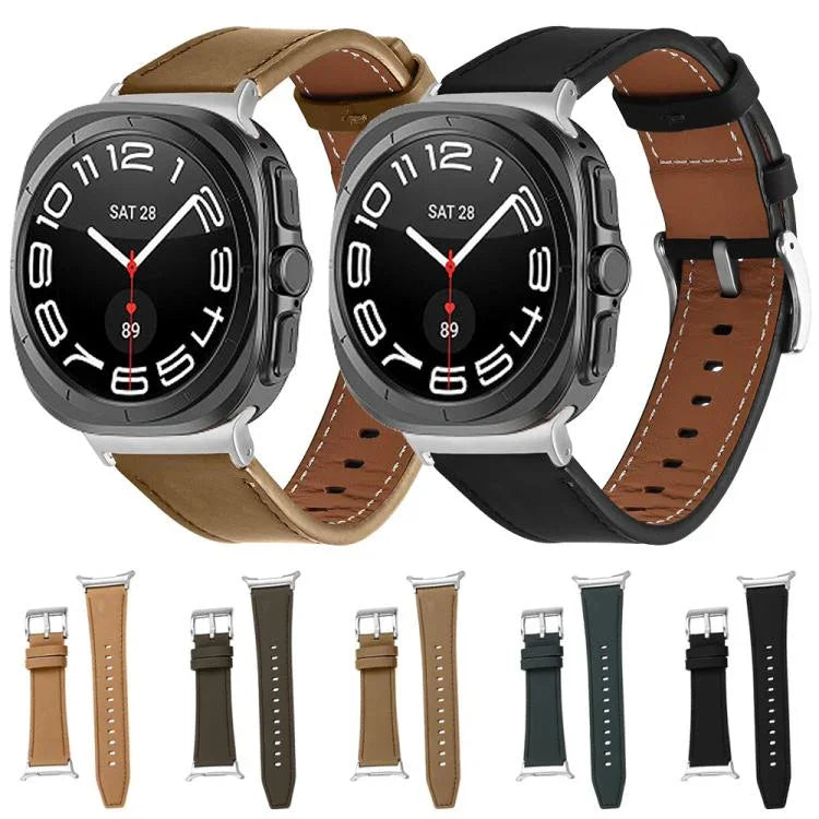 สายหนังแท้ Nappa Silver Buckle สำหรับ Samsung Galaxy Watch Ultra 47mm / Ultra 2025