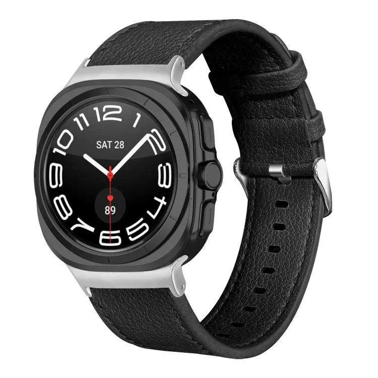 สายหนังแท้ Lychee สองด้าน สำหรับ Samsung Galaxy Watch Ultra 47mm / Ultra 2025