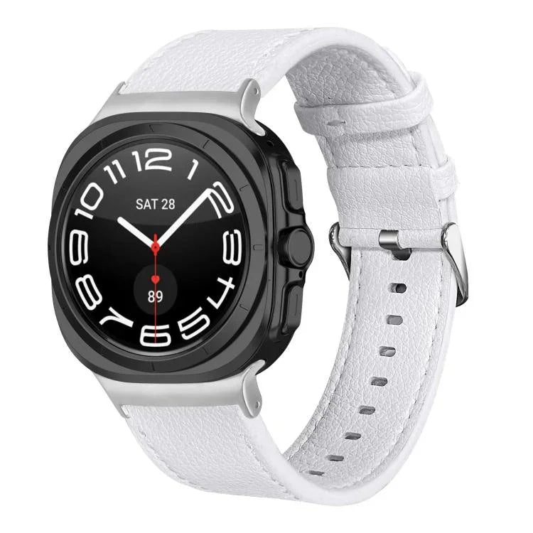 สายหนังแท้ Lychee สองด้าน สำหรับ Samsung Galaxy Watch Ultra 47mm / Ultra 2025
