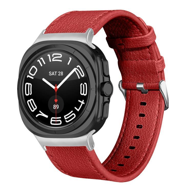 สายหนังแท้ Lychee สองด้าน สำหรับ Samsung Galaxy Watch Ultra 47mm / Ultra 2025