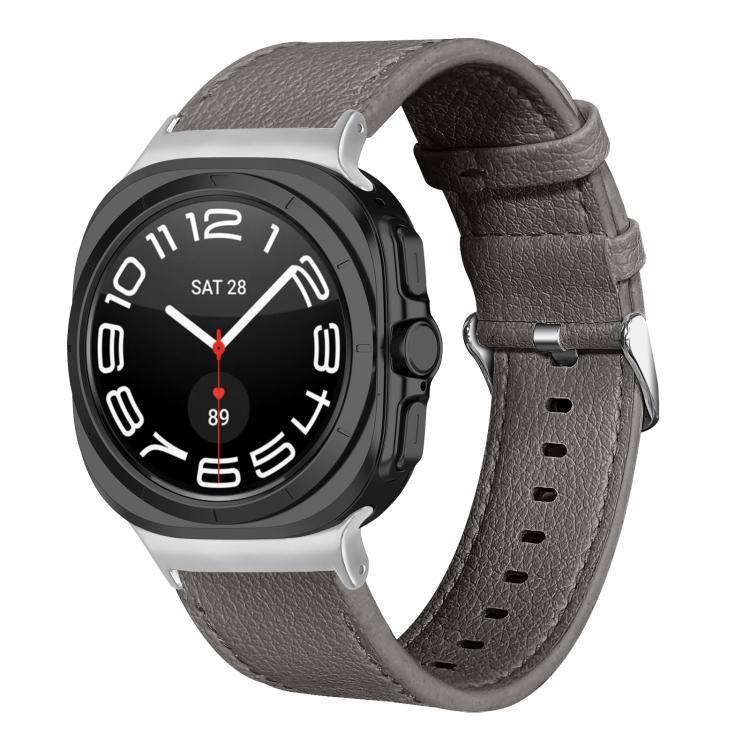 สายหนังแท้ Lychee สองด้าน สำหรับ Samsung Galaxy Watch Ultra 47mm / Ultra 2025