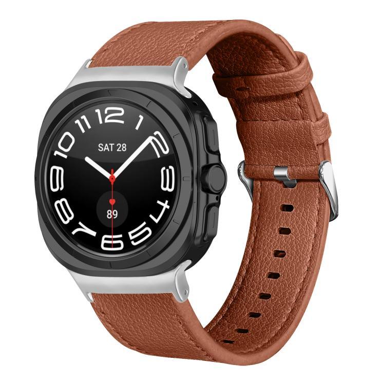 สายหนังแท้ Lychee สองด้าน สำหรับ Samsung Galaxy Watch Ultra 47mm / Ultra 2025