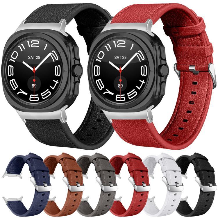 สายหนังแท้ Lychee สองด้าน สำหรับ Samsung Galaxy Watch Ultra 47mm / Ultra 2025