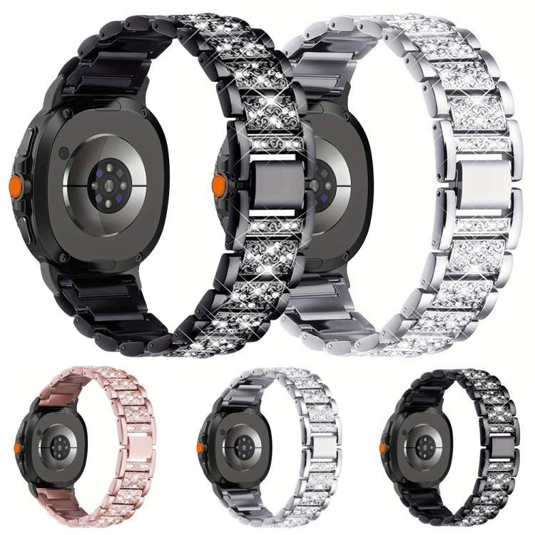 สายโลหะเพชรสามเม็ด สำหรับ Samsung Galaxy Watch8 / Watch8 Classic