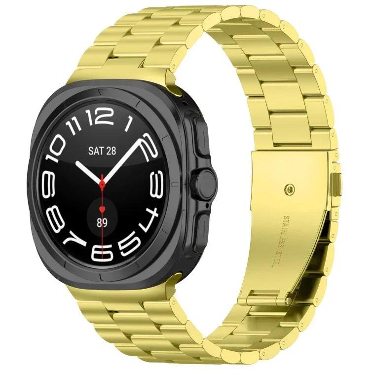 สายสแตนเลสสตีลสามเม็ดพร้อมเครื่องมือถอด สำหรับ Samsung Galaxy Watch Ultra 47mm / Ultra 2025, สำหรับ Samsung Galaxy Watch8 / Watch8 Classic