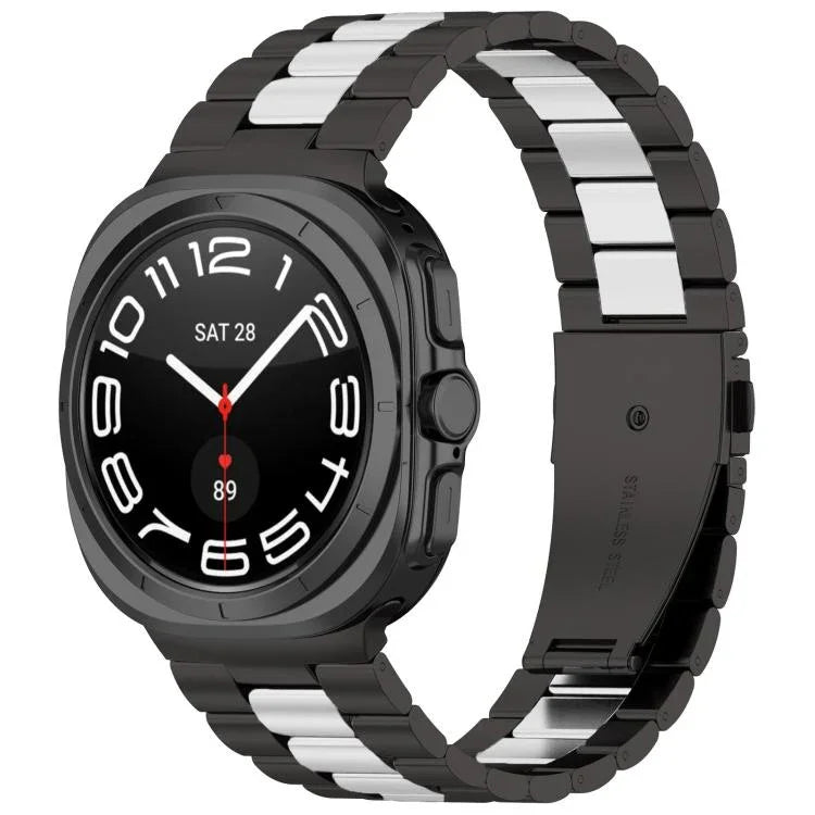 สายสแตนเลสสตีลสามเม็ดพร้อมเครื่องมือถอด สำหรับ Samsung Galaxy Watch Ultra 47mm / Ultra 2025, สำหรับ Samsung Galaxy Watch8 / Watch8 Classic