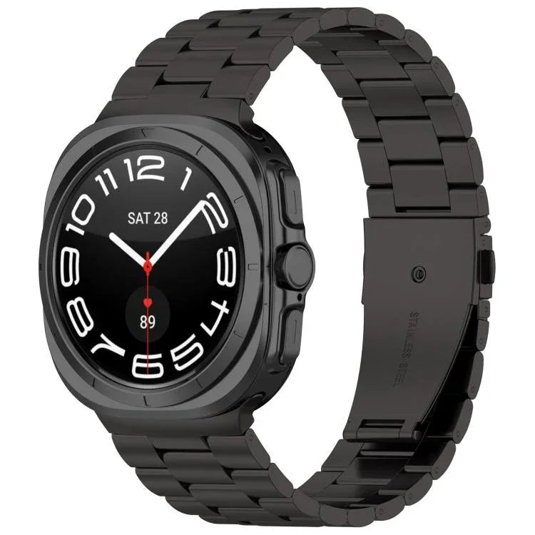 สายสแตนเลสสตีลสามเม็ดพร้อมเครื่องมือถอด สำหรับ Samsung Galaxy Watch Ultra 47mm / Ultra 2025, สำหรับ Samsung Galaxy Watch8 / Watch8 Classic