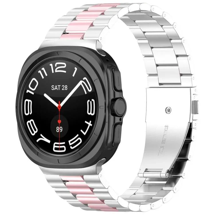 สายสแตนเลสสตีลสามเม็ดพร้อมเครื่องมือถอด สำหรับ Samsung Galaxy Watch Ultra 47mm / Ultra 2025, สำหรับ Samsung Galaxy Watch8 / Watch8 Classic