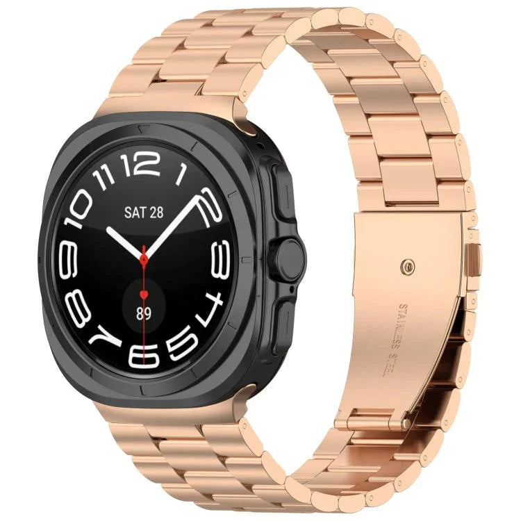 สายสแตนเลสสตีลสามเม็ดพร้อมเครื่องมือถอด สำหรับ Samsung Galaxy Watch Ultra 47mm / Ultra 2025, สำหรับ Samsung Galaxy Watch8 / Watch8 Classic