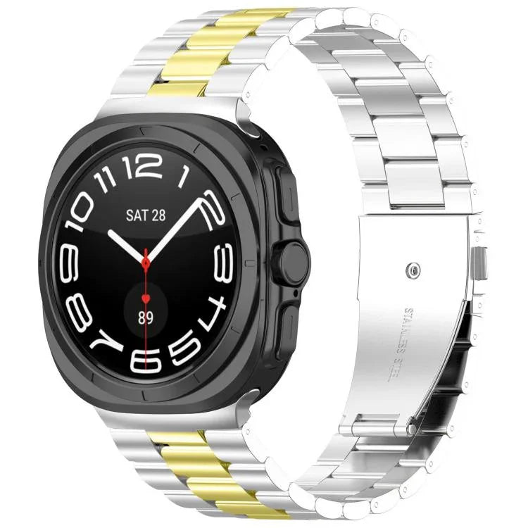 สายสแตนเลสสตีลสามเม็ดพร้อมเครื่องมือถอด สำหรับ Samsung Galaxy Watch Ultra 47mm / Ultra 2025, สำหรับ Samsung Galaxy Watch8 / Watch8 Classic