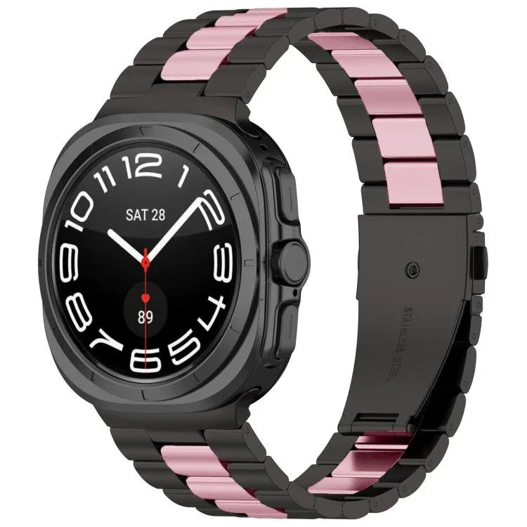 สายสแตนเลสสตีลสามเม็ดพร้อมเครื่องมือถอด สำหรับ Samsung Galaxy Watch Ultra 47mm / Ultra 2025, สำหรับ Samsung Galaxy Watch8 / Watch8 Classic