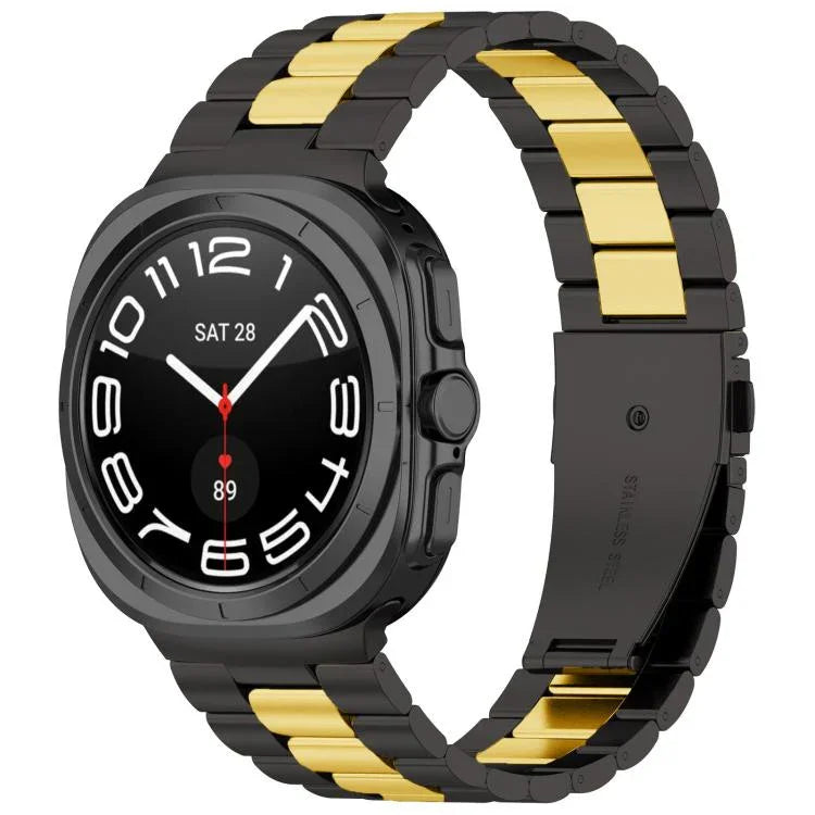 สายสแตนเลสสตีลสามเม็ดพร้อมเครื่องมือถอด สำหรับ Samsung Galaxy Watch Ultra 47mm / Ultra 2025, สำหรับ Samsung Galaxy Watch8 / Watch8 Classic