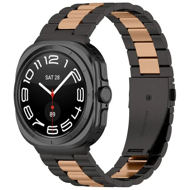 สายสแตนเลสสตีลสามเม็ดพร้อมเครื่องมือถอด สำหรับ Samsung Galaxy Watch Ultra 47mm / Ultra 2025, สำหรับ Samsung Galaxy Watch8 / Watch8 Classic
