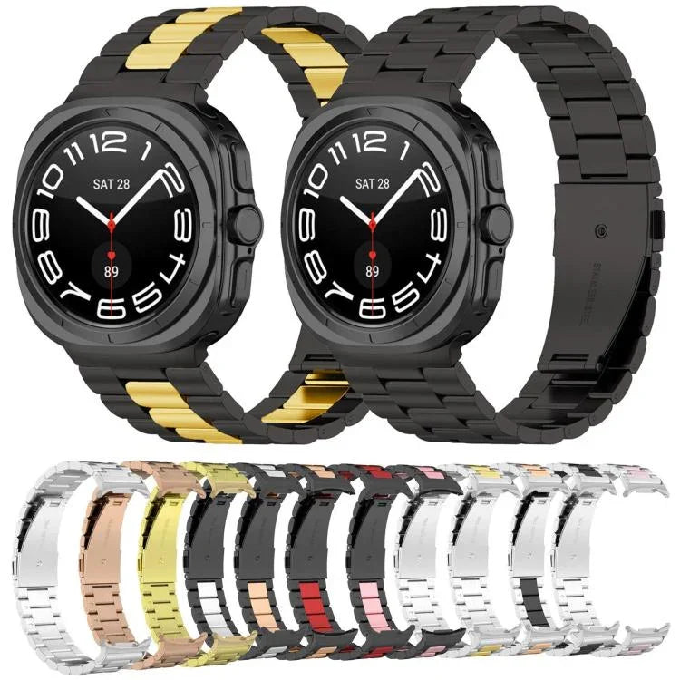 สายสแตนเลสสตีลสามเม็ดพร้อมเครื่องมือถอด สำหรับ Samsung Galaxy Watch Ultra 47mm / Ultra 2025, สำหรับ Samsung Galaxy Watch8 / Watch8 Classic