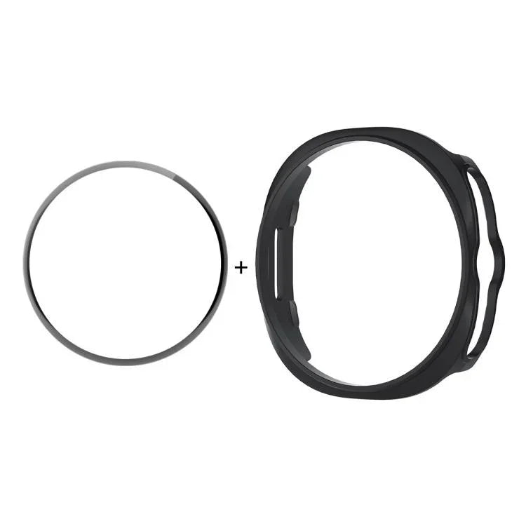 ENKAY Hat-Prince 2 in 1 ฝาครอบนาฬิกา PC สีทึบพร้อมฟิล์มนุ่ม PMMA ครอบคลุมเต็ม สำหรับ Samsung Galaxy Watch8 Classic 46mm