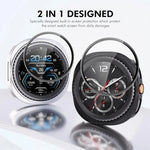 ENKAY Hat-Prince 2 in 1 ฝาครอบนาฬิกา PC สีทึบพร้อมฟิล์มนุ่ม PMMA ครอบคลุมเต็ม สำหรับ Samsung Galaxy Watch8 Classic 46mm