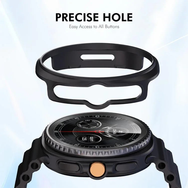 ENKAY Hat-Prince 2 in 1 ฝาครอบนาฬิกา PC สีทึบพร้อมฟิล์มนุ่ม PMMA ครอบคลุมเต็ม สำหรับ Samsung Galaxy Watch8 Classic 46mm