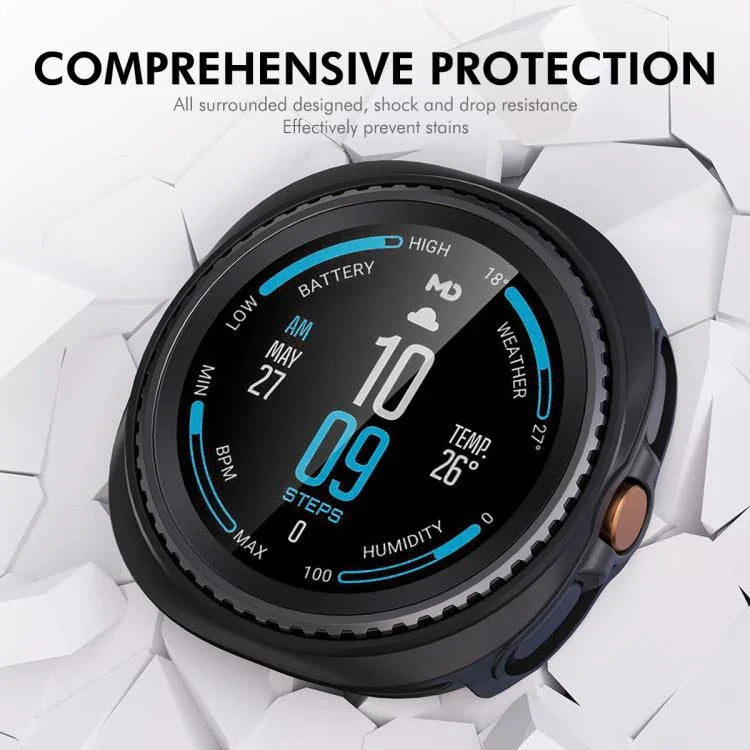ENKAY Hat-Prince 2 in 1 ฝาครอบนาฬิกา PC สีทึบพร้อมฟิล์มนุ่ม PMMA ครอบคลุมเต็ม สำหรับ Samsung Galaxy Watch8 Classic 46mm