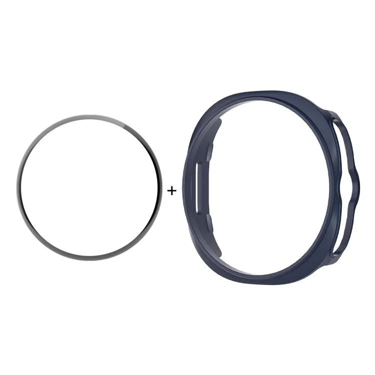 ENKAY Hat-Prince 2 in 1 ฝาครอบนาฬิกา PC สีทึบพร้อมฟิล์มนุ่ม PMMA ครอบคลุมเต็ม สำหรับ Samsung Galaxy Watch8 Classic 46mm