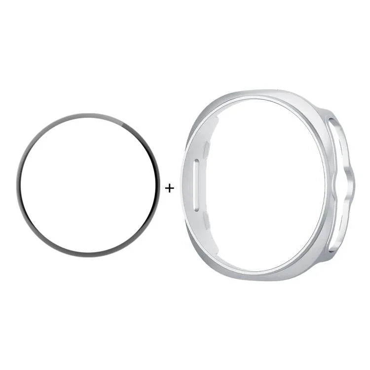 ENKAY Hat-Prince 2 in 1 ฝาครอบนาฬิกา PC สีทึบพร้อมฟิล์มนุ่ม PMMA ครอบคลุมเต็ม สำหรับ Samsung Galaxy Watch8 Classic 46mm