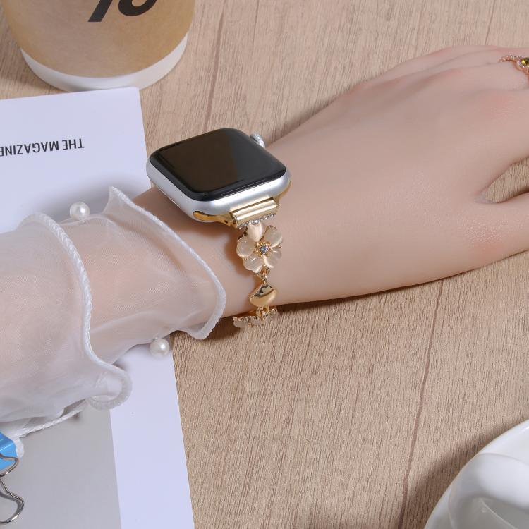 สายรัดนาฬิกาโลหะผสมโซ่ใบโคลเวอร์สี่แฉก สำหรับ Apple Watch 46mm / 49mm / 45mm / 44mm, สำหรับ Apple Watch 42mm / 41mm / 40mm / 38mm