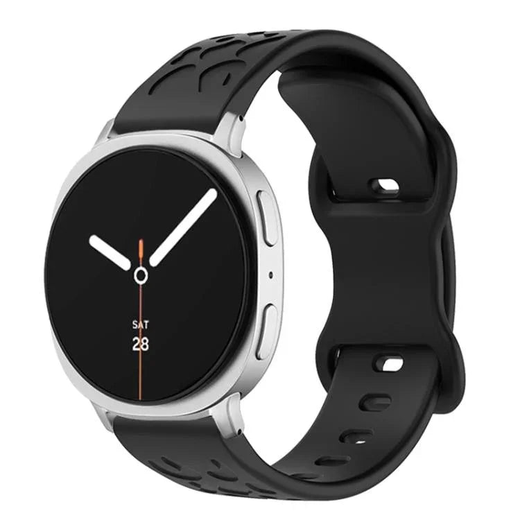 สายซิลิโคนหัวเข็มขัดลายเสือดาวผีเสื้อเว้าลึก สำหรับ Samsung Galaxy Watch8 / Watch8 Classic