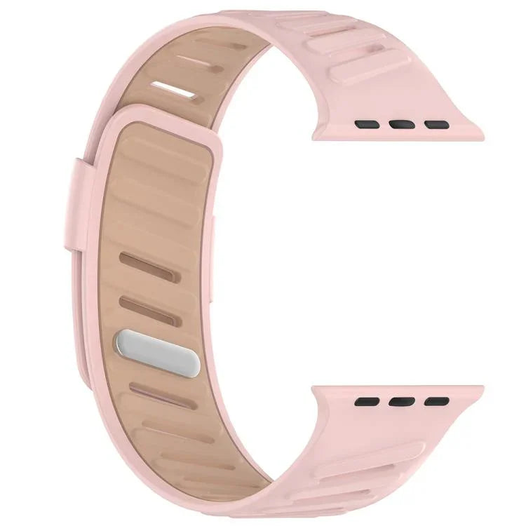 สายรัดนาฬิกาซิลิโคนสองสีระบายอากาศพร้อมหัวเข็มขัดเฉียง สำหรับ Apple Watch 46mm / 49mm / 45mm / 44mm