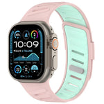 สายรัดนาฬิกาซิลิโคนสองสีระบายอากาศพร้อมหัวเข็มขัดเฉียง สำหรับ Apple Watch 46mm / 49mm / 45mm / 44mm