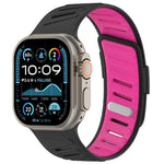 สายรัดนาฬิกาซิลิโคนสองสีระบายอากาศพร้อมหัวเข็มขัดเฉียง สำหรับ Apple Watch 46mm / 49mm / 45mm / 44mm