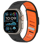 สายรัดนาฬิกาซิลิโคนสองสีระบายอากาศพร้อมหัวเข็มขัดเฉียง สำหรับ Apple Watch 46mm / 49mm / 45mm / 44mm