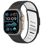 สายรัดนาฬิกาซิลิโคนสองสีระบายอากาศพร้อมหัวเข็มขัดเฉียง สำหรับ Apple Watch 46mm / 49mm / 45mm / 44mm
