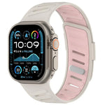สายรัดนาฬิกาซิลิโคนสองสีระบายอากาศพร้อมหัวเข็มขัดเฉียง สำหรับ Apple Watch 46mm / 49mm / 45mm / 44mm