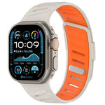 สายรัดนาฬิกาซิลิโคนสองสีระบายอากาศพร้อมหัวเข็มขัดเฉียง สำหรับ Apple Watch 46mm / 49mm / 45mm / 44mm