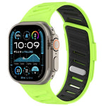 สายรัดนาฬิกาซิลิโคนสองสีระบายอากาศพร้อมหัวเข็มขัดเฉียง สำหรับ Apple Watch 46mm / 49mm / 45mm / 44mm