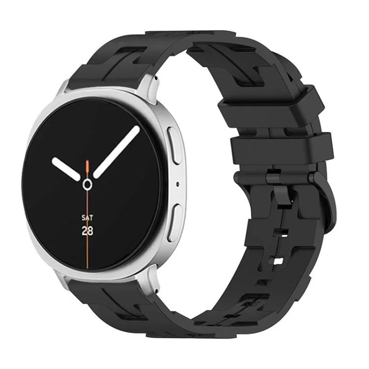 สายซิลิโคนหัวเข็มขัดสีดำหางกลม สำหรับ Samsung Galaxy Watch8 / Watch8 Classic