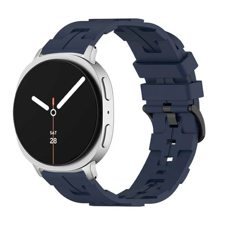 สายซิลิโคนหัวเข็มขัดสีดำหางกลม สำหรับ Samsung Galaxy Watch8 / Watch8 Classic