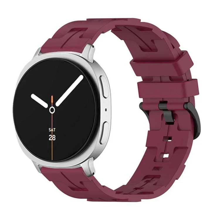 สายซิลิโคนหัวเข็มขัดสีดำหางกลม สำหรับ Samsung Galaxy Watch8 / Watch8 Classic
