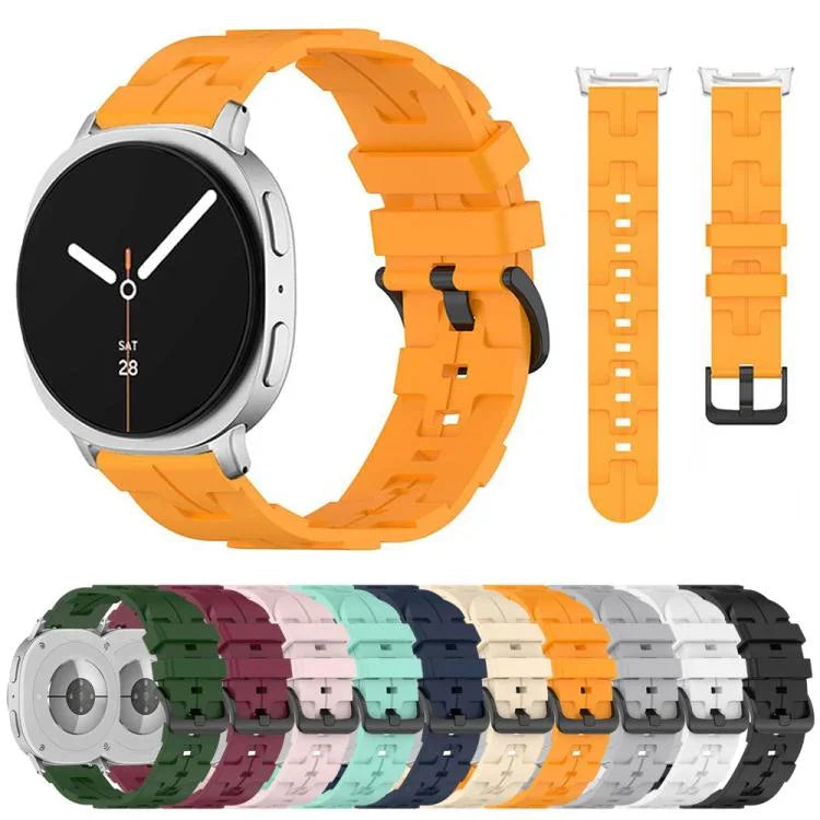 สายซิลิโคนหัวเข็มขัดสีดำหางกลม สำหรับ Samsung Galaxy Watch8 / Watch8 Classic