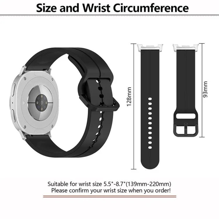 สายซิลิโคนร่องหัวเข็มขัดสีสันสดใส สำหรับ Samsung Galaxy Watch8 / Watch8 Classic