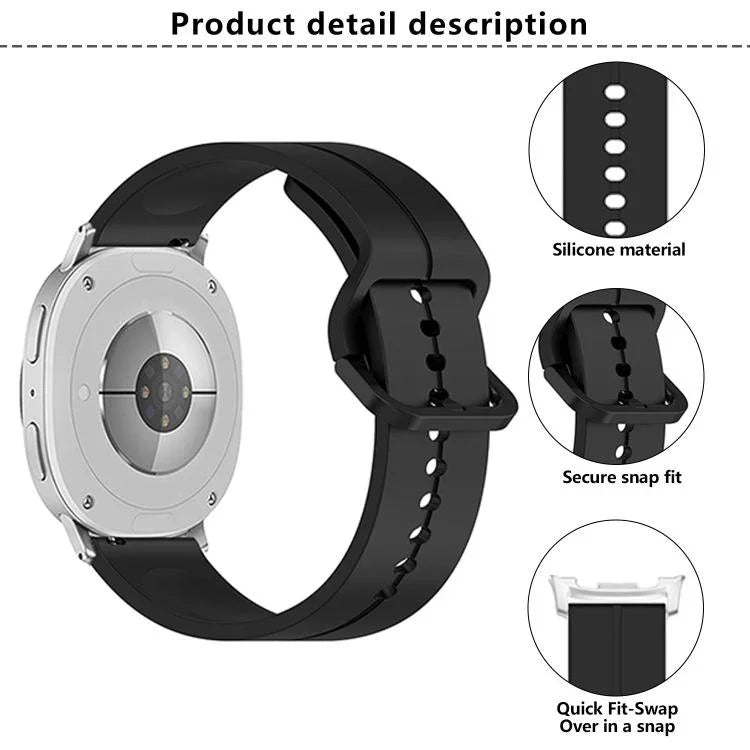 สายซิลิโคนร่องหัวเข็มขัดสีสันสดใส สำหรับ Samsung Galaxy Watch8 / Watch8 Classic