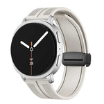 สายไนลอนซิลิโคนไฮบริดหัวเข็มขัดแม่เหล็กพับได้ สำหรับ Samsung Galaxy Watch8 / Watch8 Classic