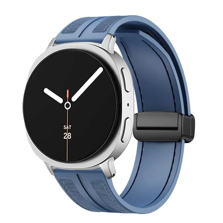 สายไนลอนซิลิโคนไฮบริดหัวเข็มขัดแม่เหล็กพับได้ สำหรับ Samsung Galaxy Watch8 / Watch8 Classic