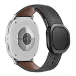 สายหนังแท้หัวเข็มขัดแม่เหล็กพับได้ สำหรับ Samsung Galaxy Watch8 / Watch8 Classic